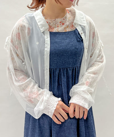 Open Shoulder Sheer Shirt