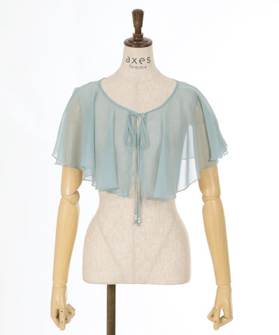 Lamé Cropped Blouse with Cape