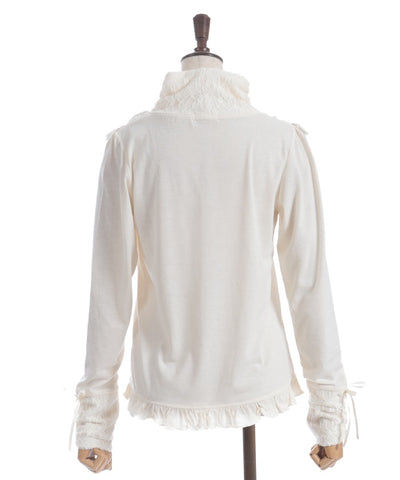 Yoke Lace & Ribbon Turtleneck