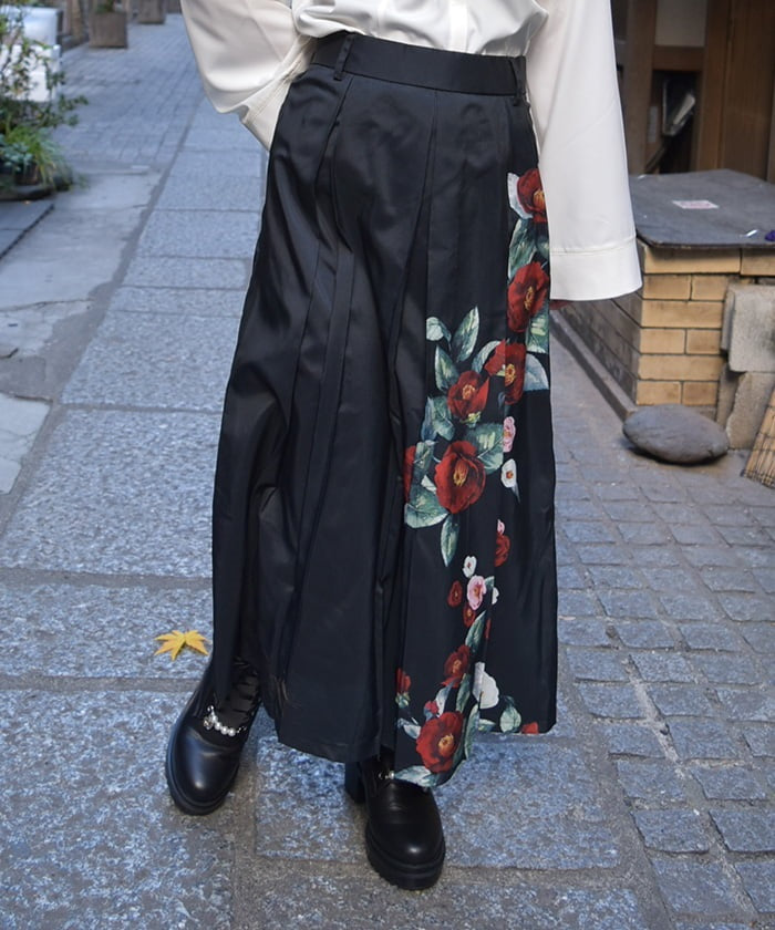 Camellia Pattern Long Skirt