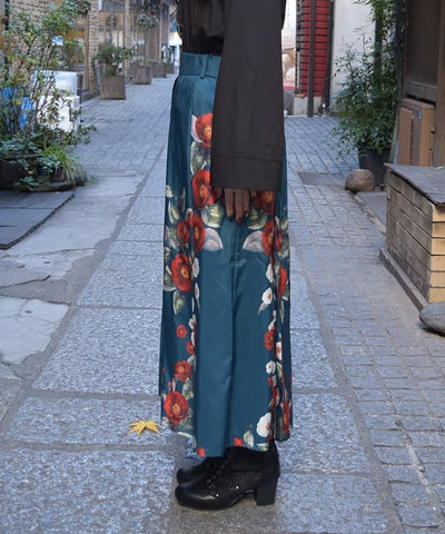 Camellia Pattern Long Skirt