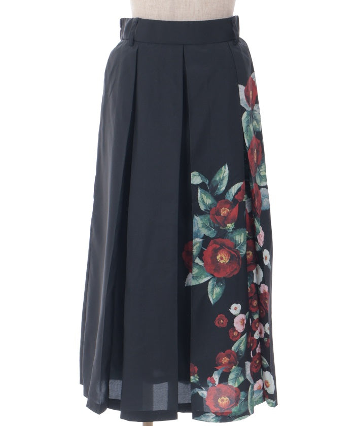 Camellia Pattern Long Skirt