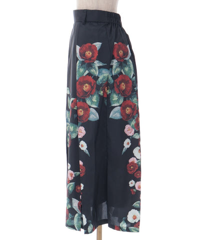 Camellia Pattern Long Skirt