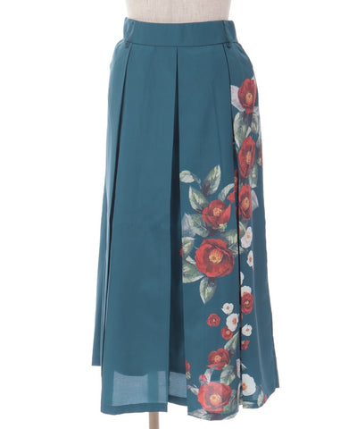 Camellia Pattern Long Skirt