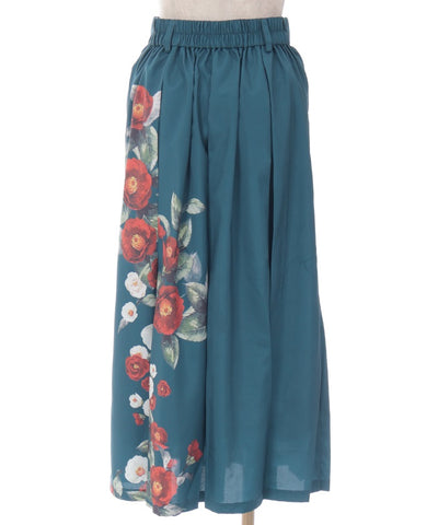 Camellia Pattern Long Skirt