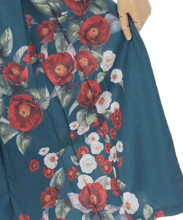 Camellia Pattern Long Skirt