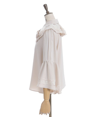 Princess Sleeves Style Frill Blouse with Ribbon