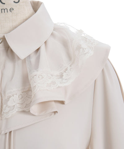 Princess Sleeves Style Frill Blouse with Ribbon