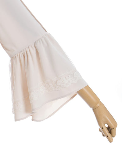 Princess Sleeves Style Frill Blouse with Ribbon