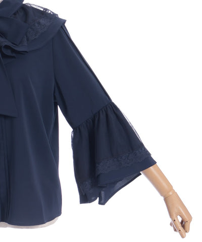 Princess Sleeves Style Frill Blouse with Ribbon