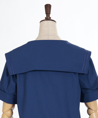 Marine Style Sailor Collar Blouse