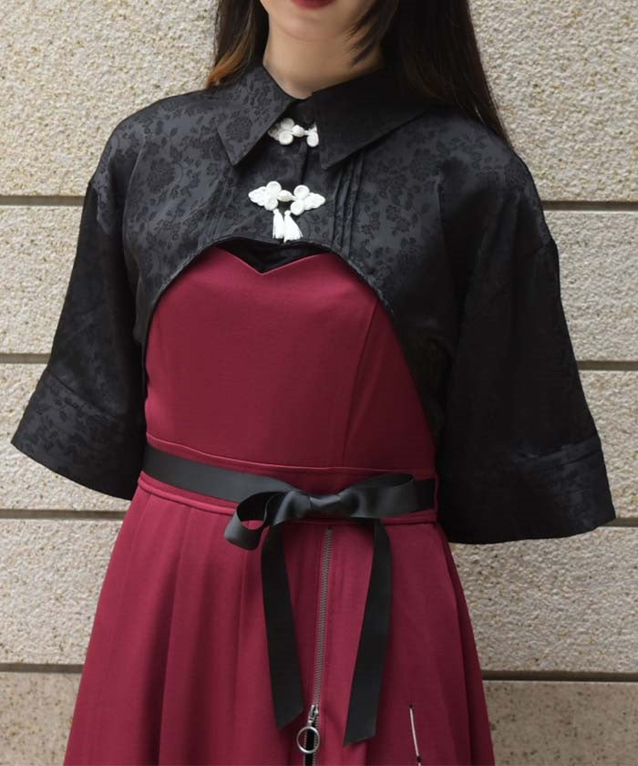 Chinese Button Short Bolero Blouse – axes femme from JAPAN