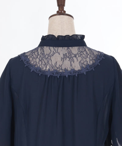 Sheer Lace Yoke Blouse