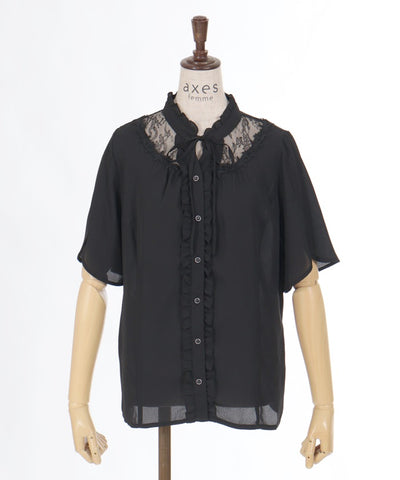 Sheer Lace Yoke Blouse