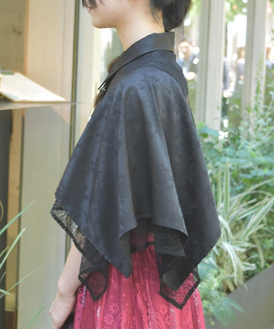 Cape Style Jacquard Blouse