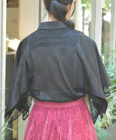 Cape Style Jacquard Blouse