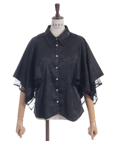 Cape Style Jacquard Blouse