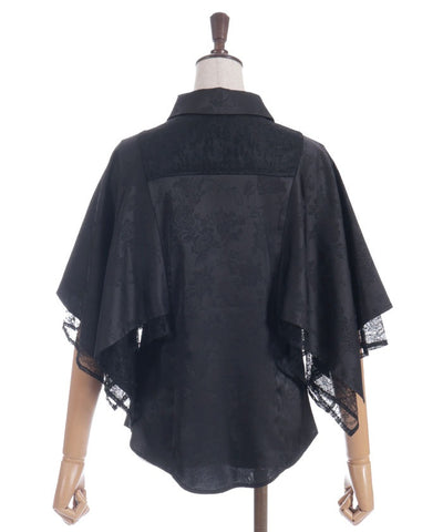 Cape Style Jacquard Blouse