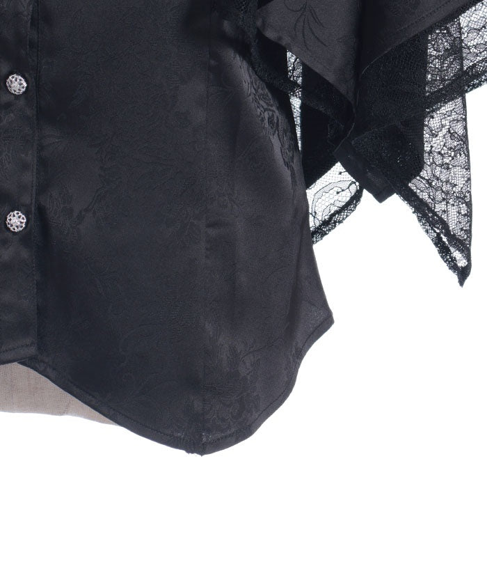 Cape Style Jacquard Blouse