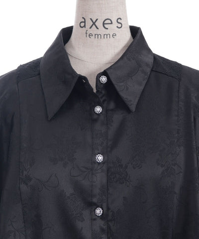 Cape Style Jacquard Blouse