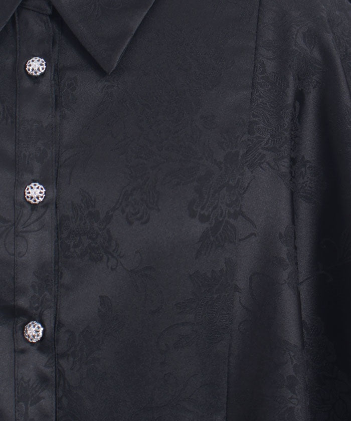 Cape Style Jacquard Blouse