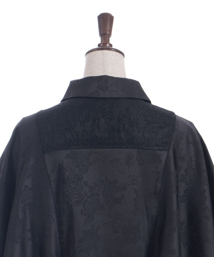 Cape Style Jacquard Blouse