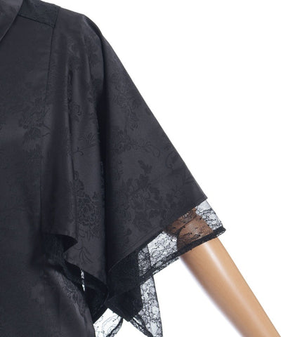 Cape Style Jacquard Blouse