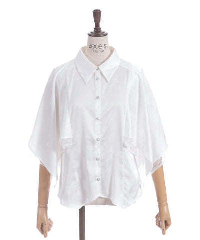 Cape Style Jacquard Blouse