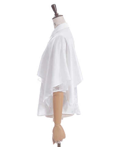 Cape Style Jacquard Blouse