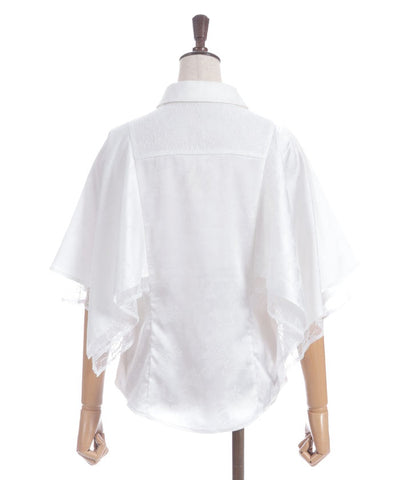 Cape Style Jacquard Blouse