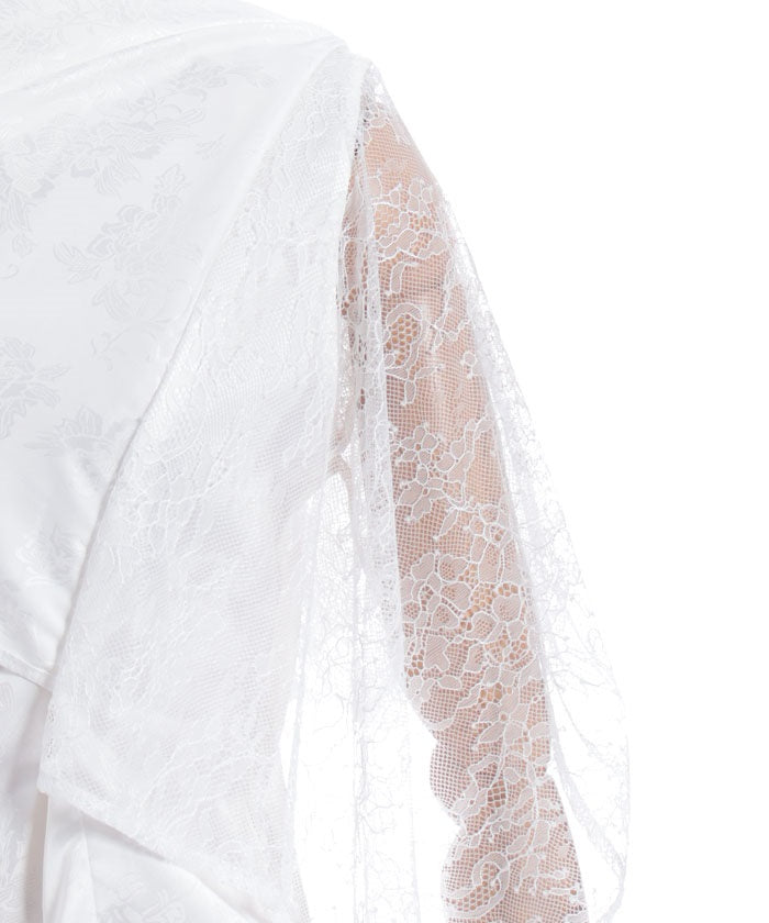 Cape Style Jacquard Blouse