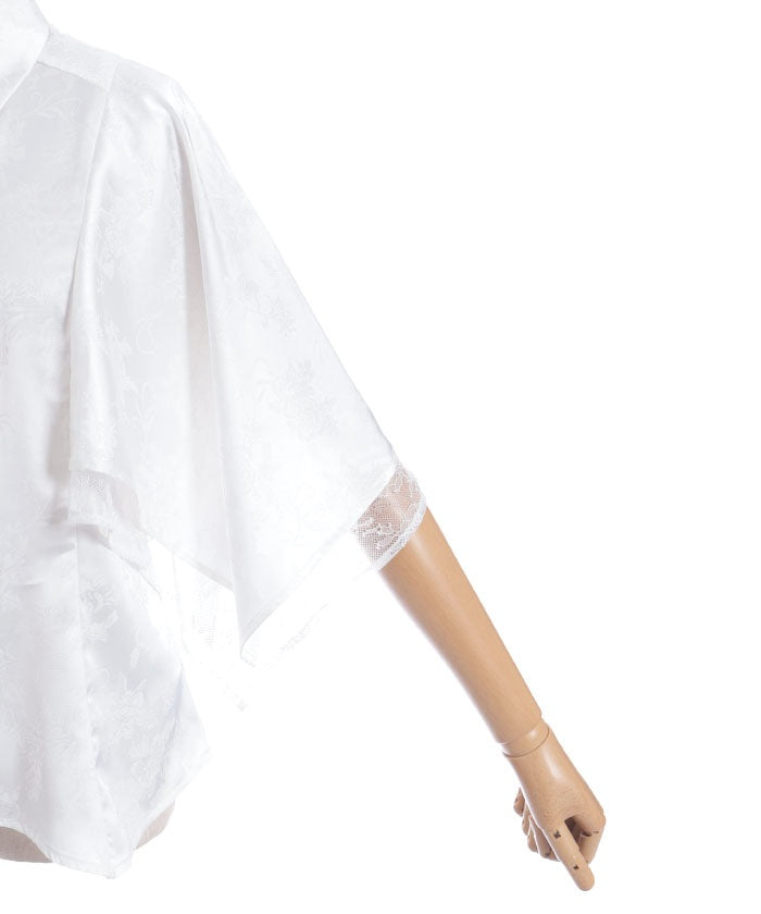 Cape Style Jacquard Blouse