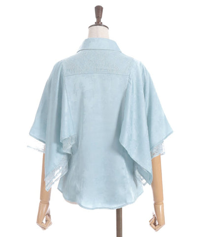 Cape Style Jacquard Blouse