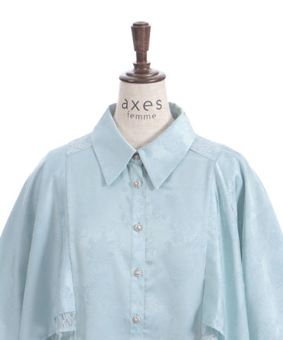 Cape Style Jacquard Blouse