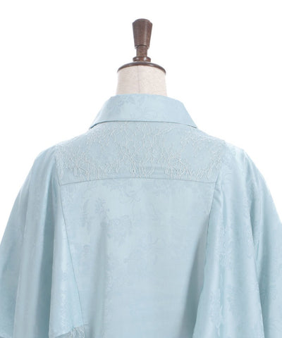 Cape Style Jacquard Blouse