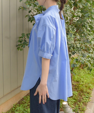 Big Ribbon Short Sleeve Blouse