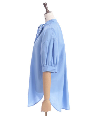 Big Ribbon Short Sleeve Blouse