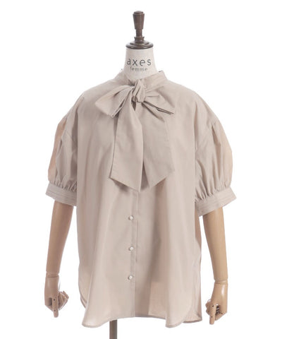 Big Ribbon Short Sleeve Blouse