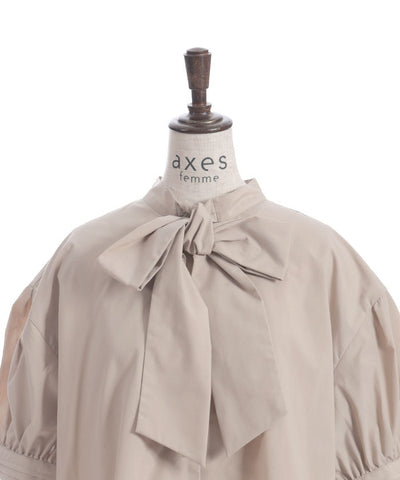 Big Ribbon Short Sleeve Blouse