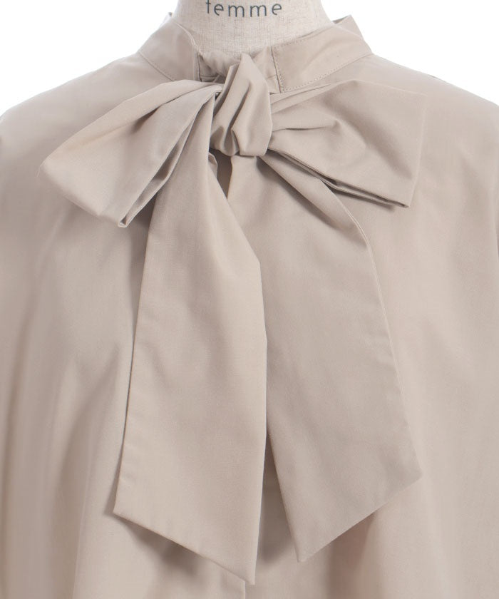 Big Ribbon Short Sleeve Blouse