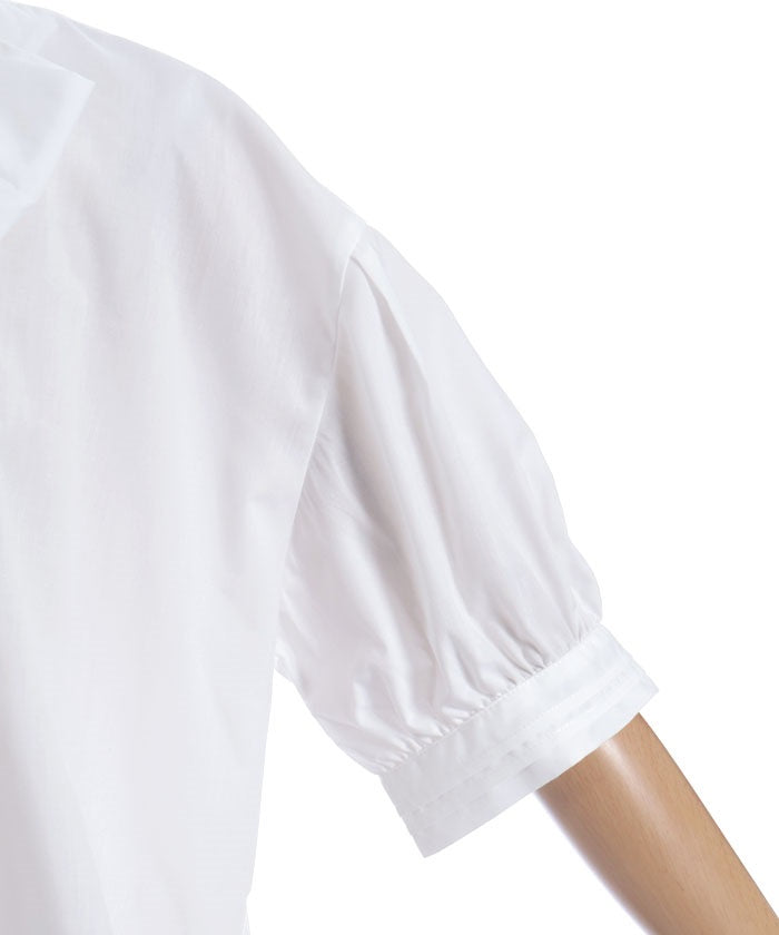 Big Ribbon Short Sleeve Blouse