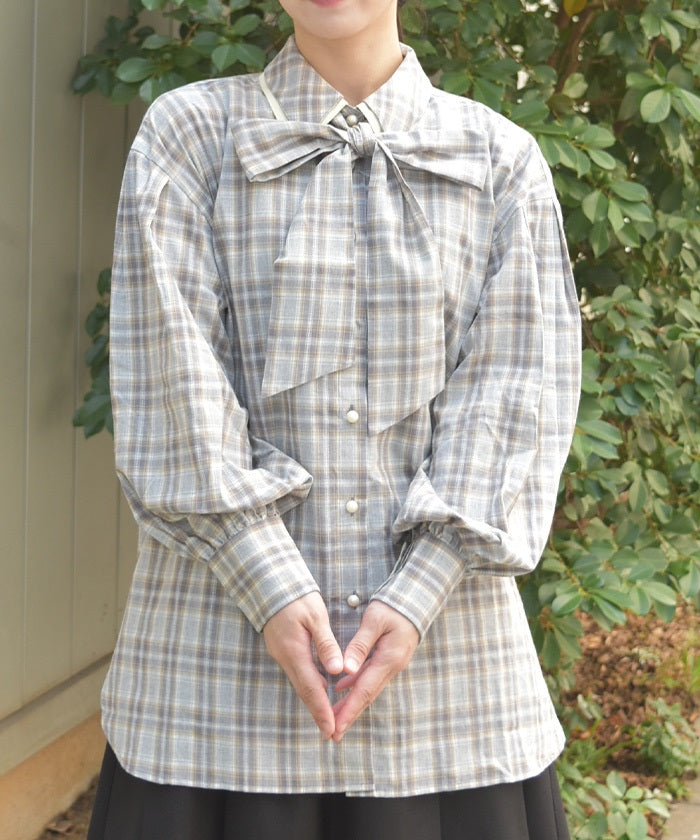 Bicolor Ribbon Shirt