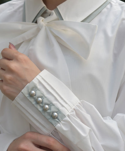 Bicolor Ribbon Shirt