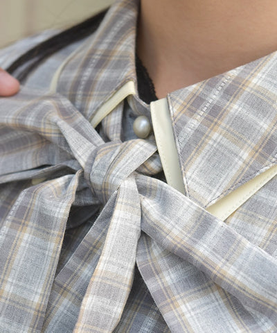 Bicolor Ribbon Shirt