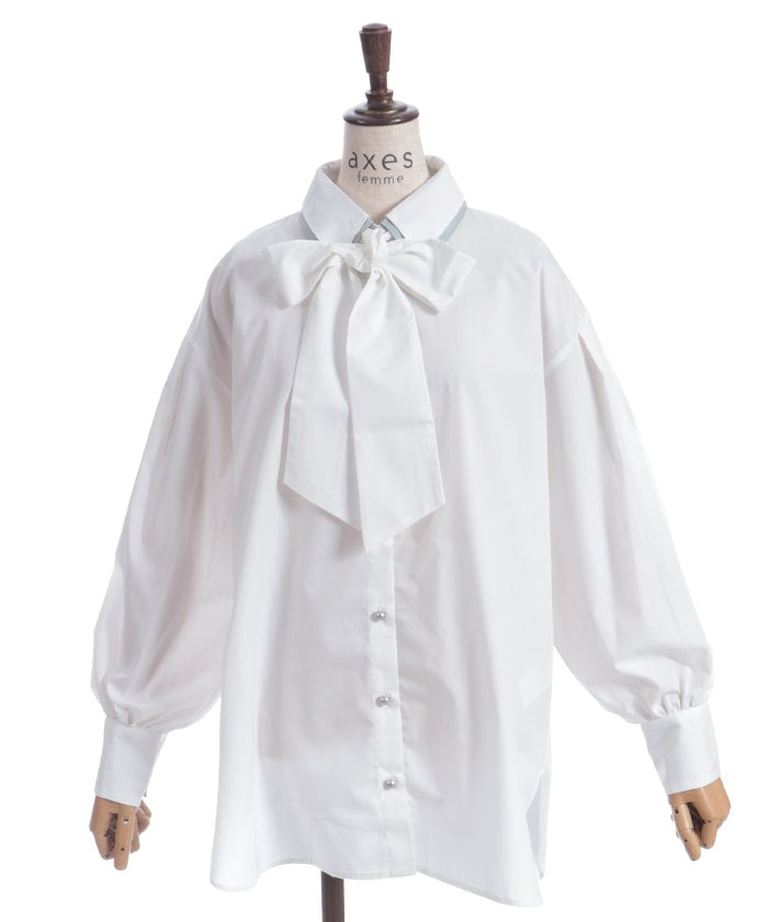 Bicolor Ribbon Shirt