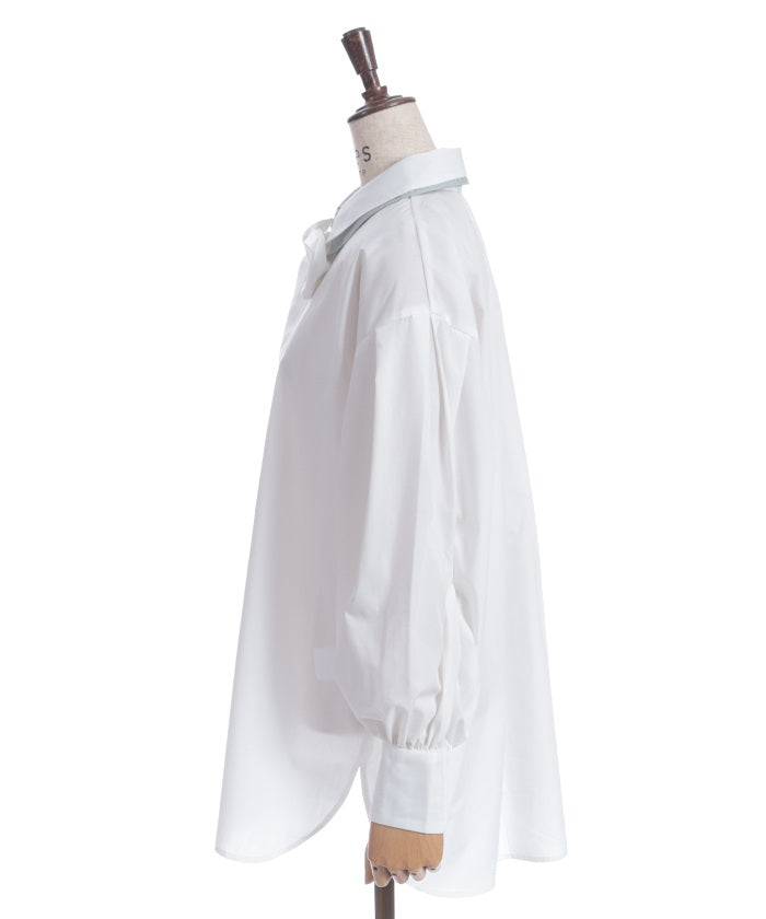 Bicolor Ribbon Shirt