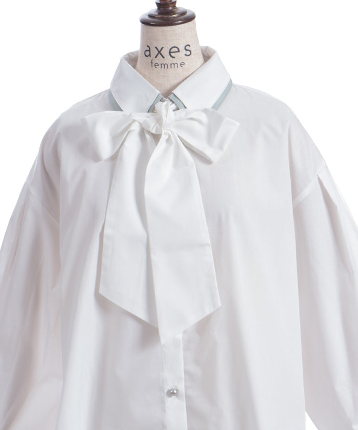 Bicolor Ribbon Shirt