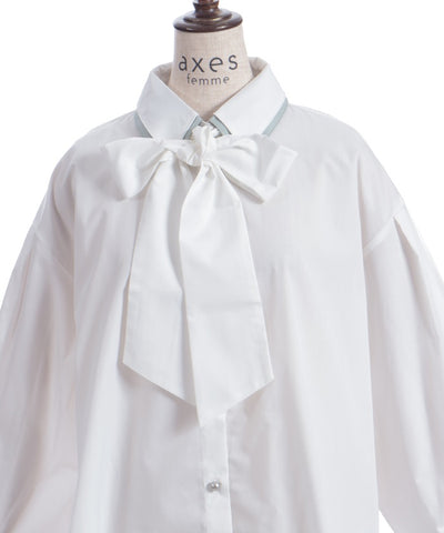 Bicolor Ribbon Shirt