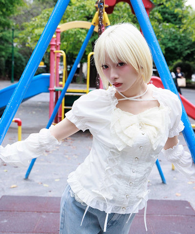 Arm Covers Set Cotton Blend Blouse