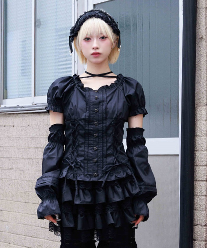 Arm Covers Set Cotton Blend Blouse